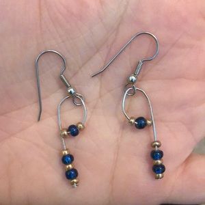 Silver Glass Bead Earrings